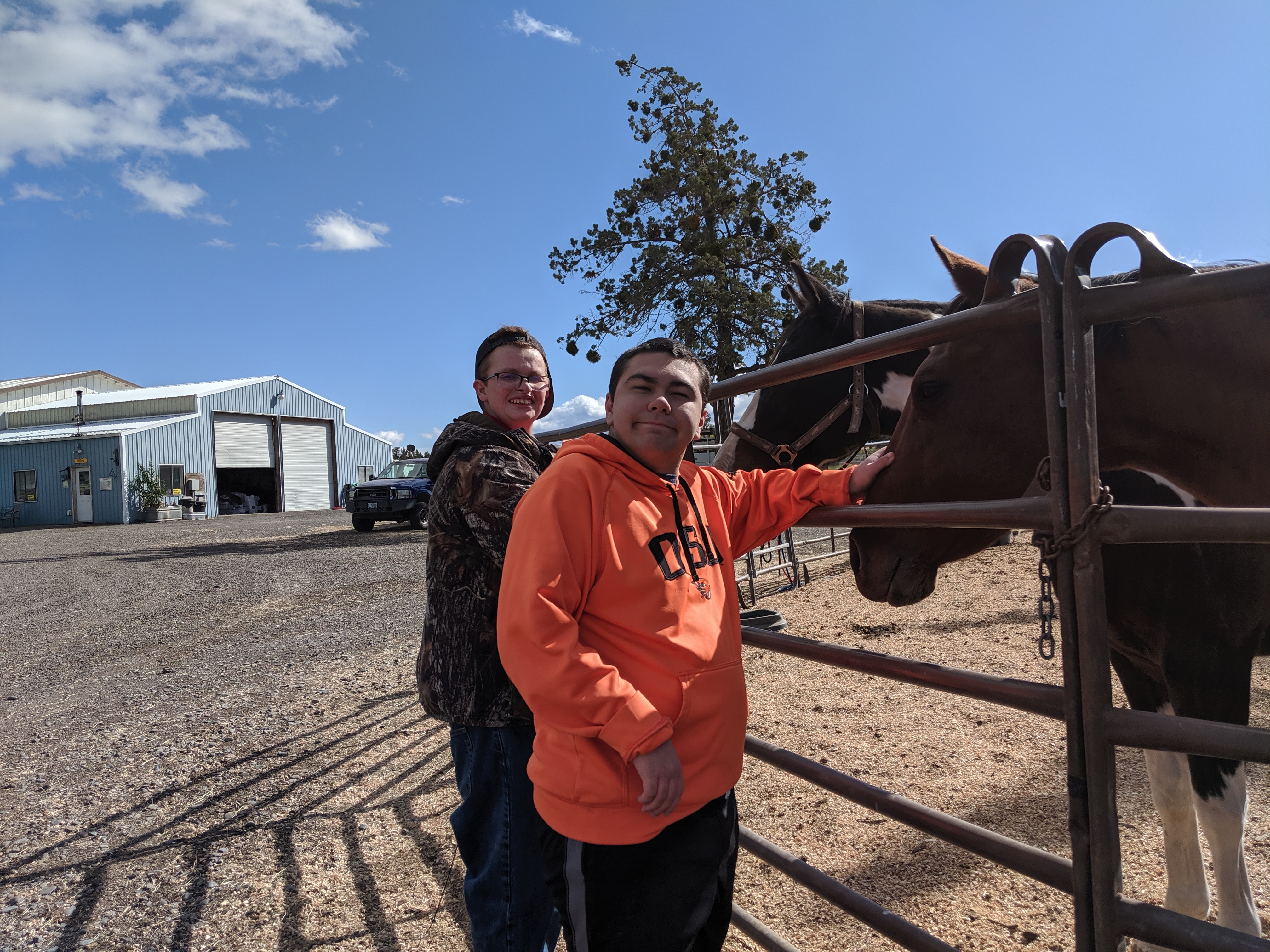 Students with horse