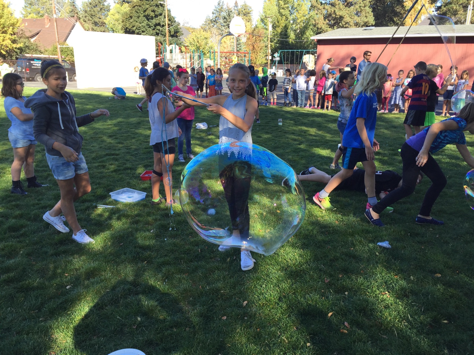 Amity students learn about science and make bubbles