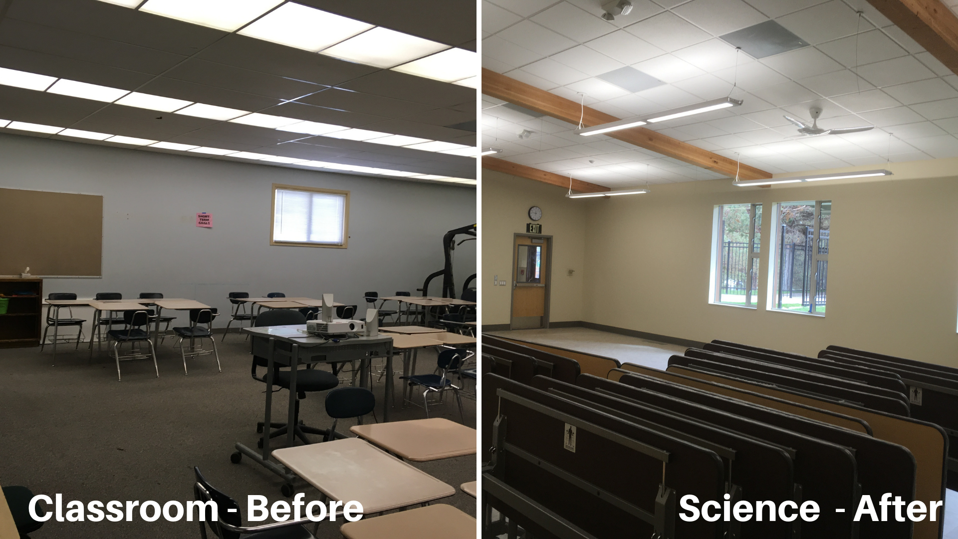 Pilot Butte before and after classroom