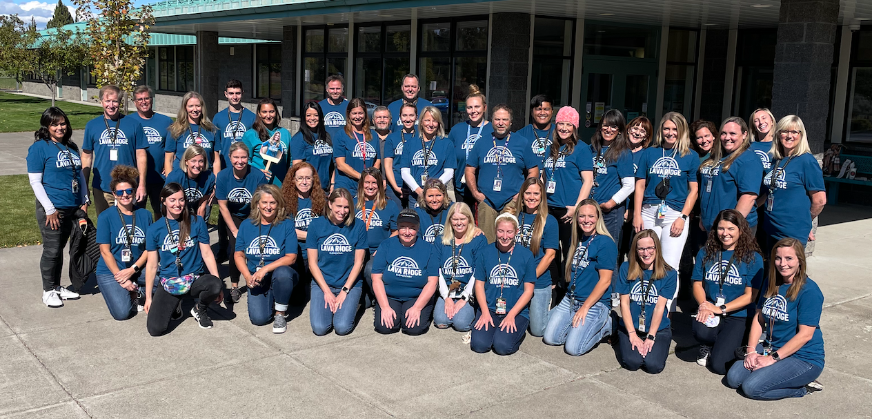 Lava Ridge Staff Photo Outside of School