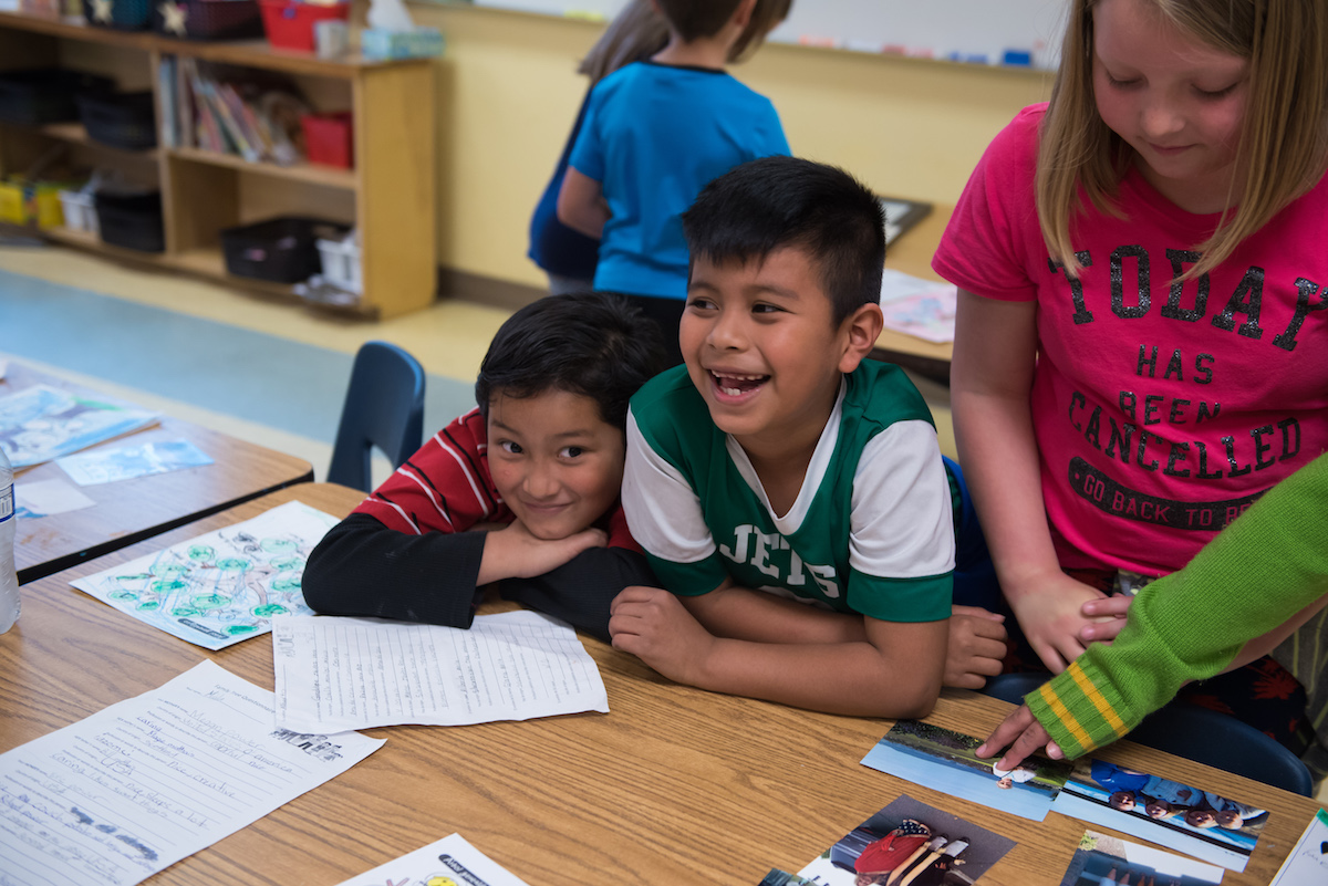 Spanish Dual Immersion students learning in classroom