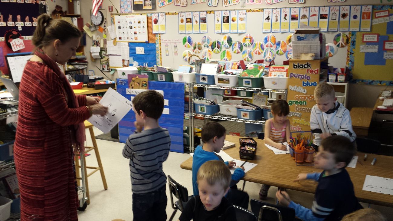 Teacher and students in classroom