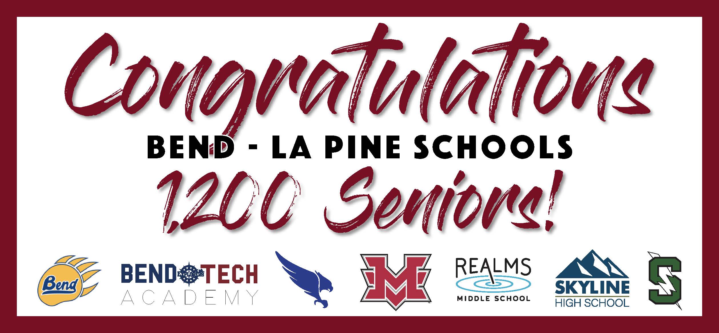 BendLa Pine Schools Class of 2021 with Billboard Takeover