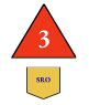 Red triangle with #3 and SRO badge image