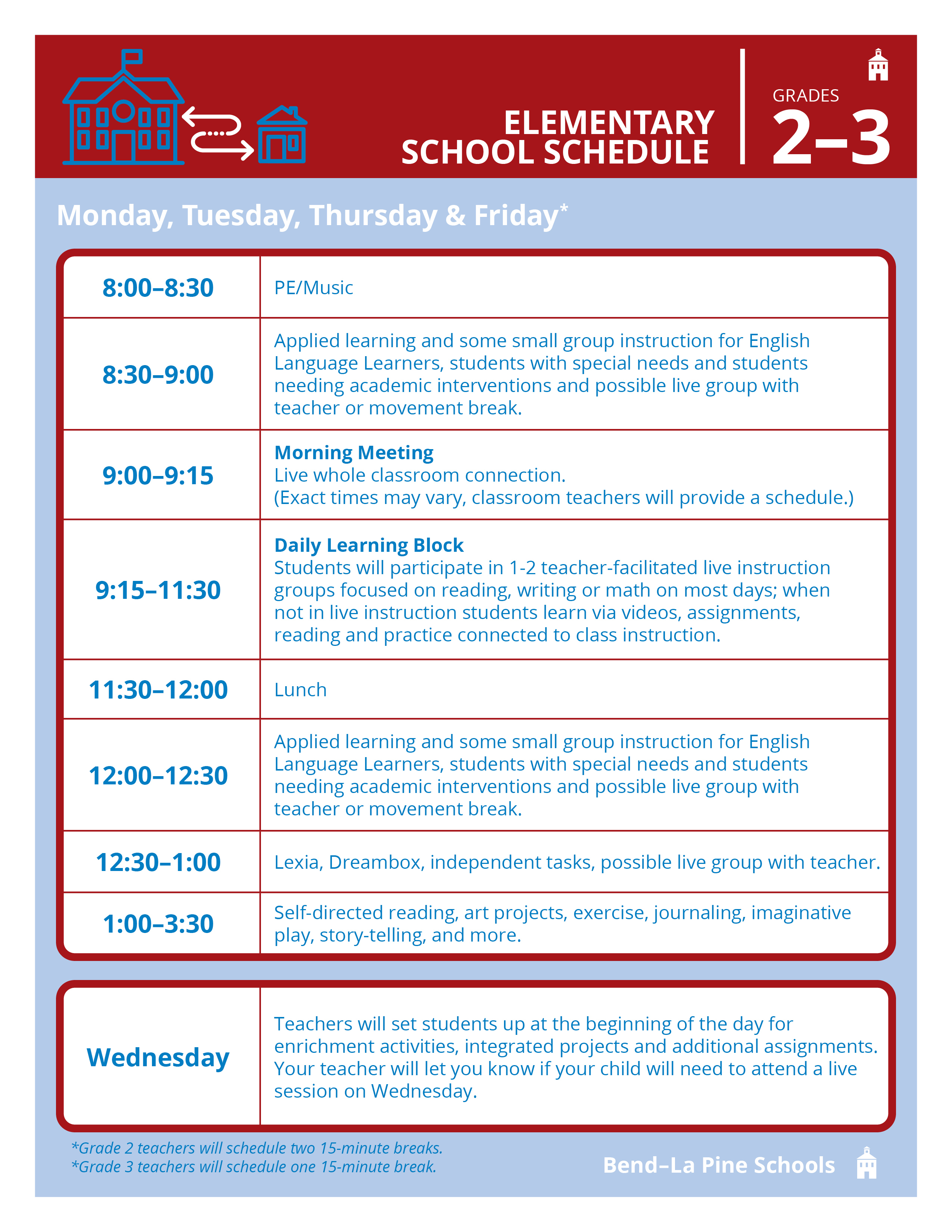 grade 2-3 schedule