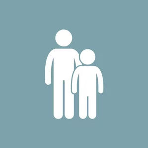 An image of an adult with child