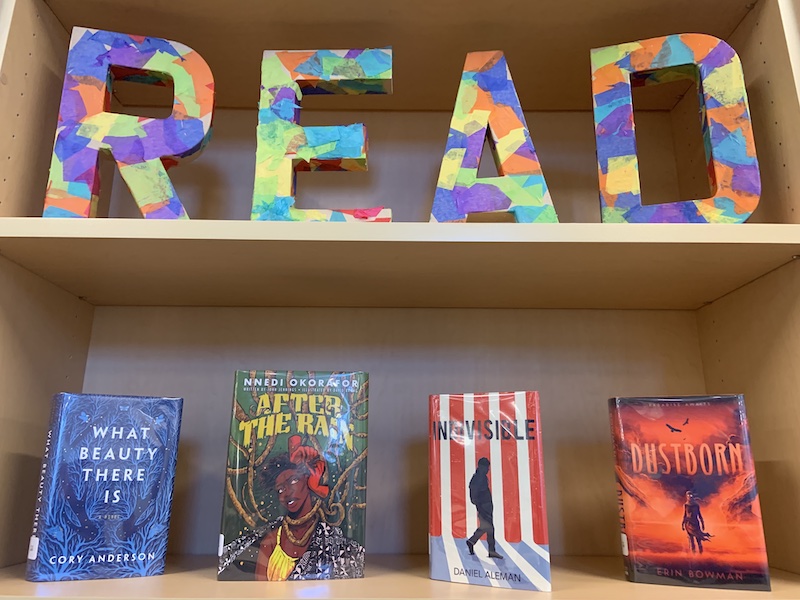 Books on a shelf