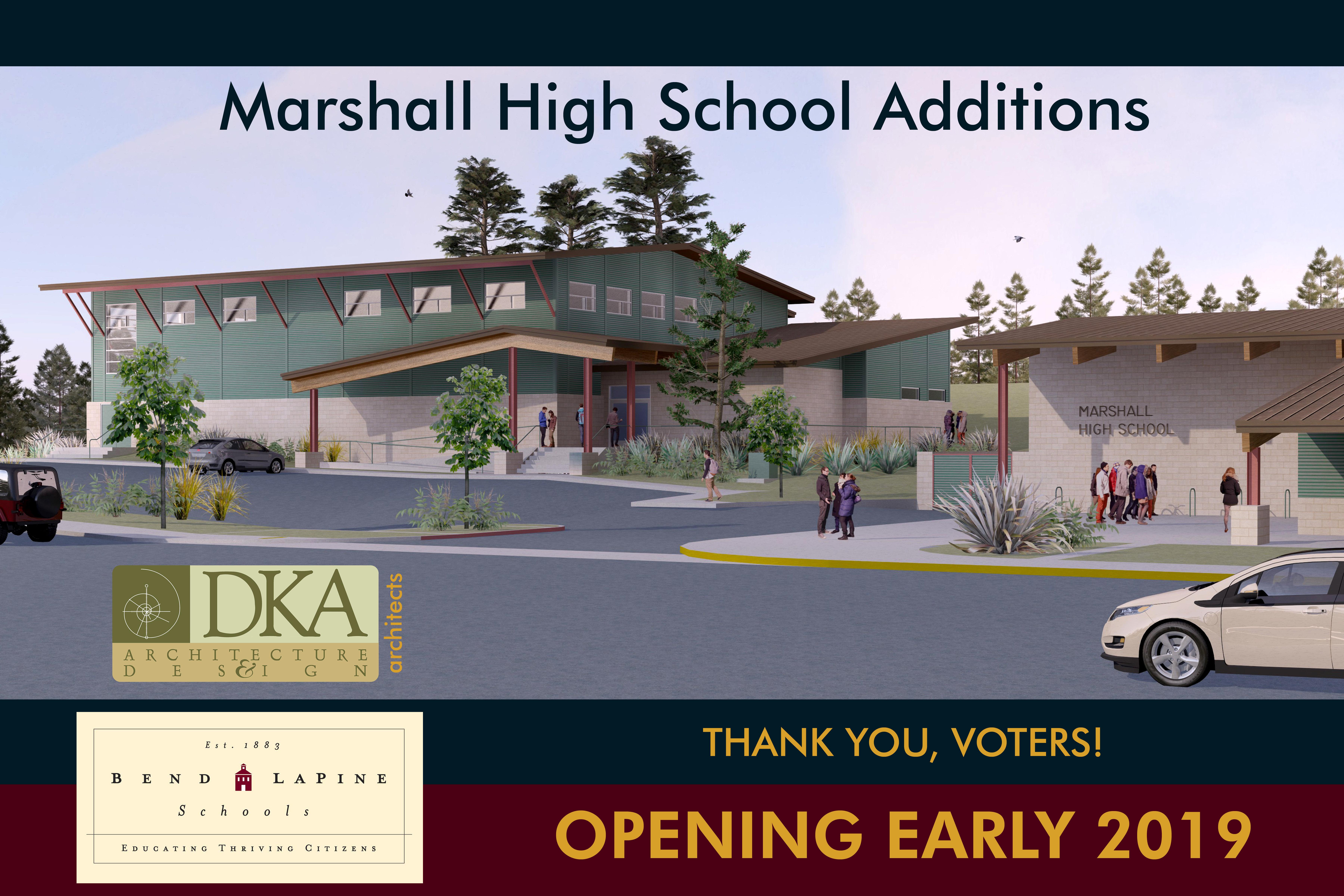 Architectural rendering of Marshall new addition