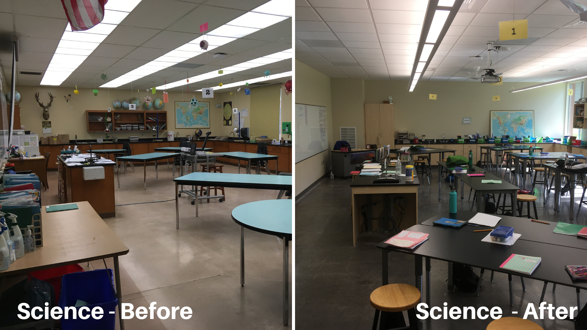 Pilot Butte before and after classroom