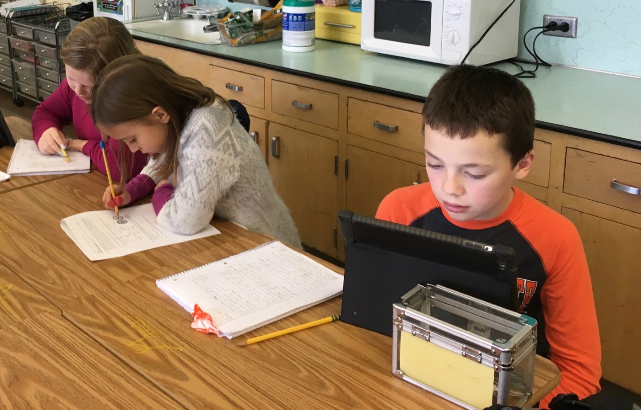 Students working with iPads in Class
