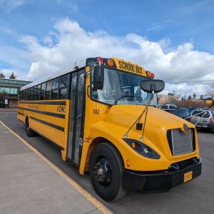 Electric school bus is first east of Cascades